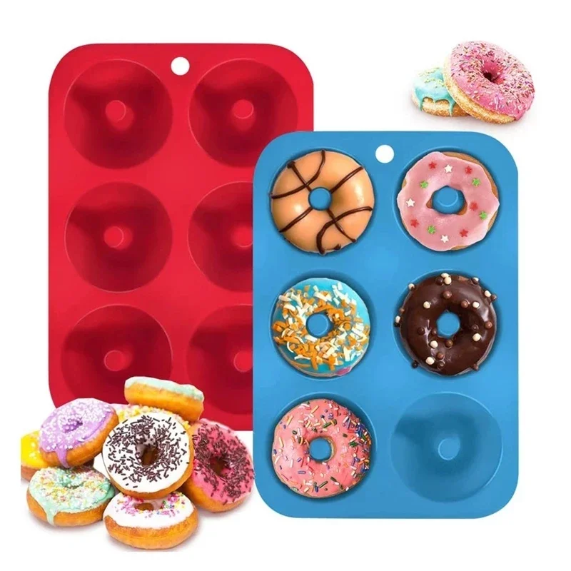 Silicone Cake Mold - 1/2pcs Silicone Muffins Donut Mold 6