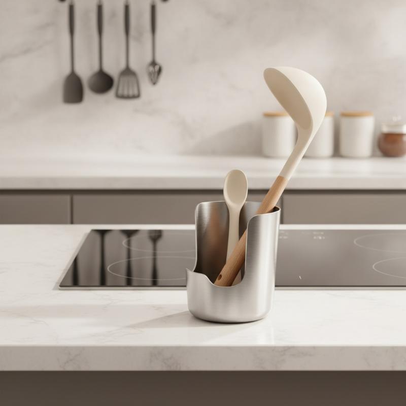 Kitchen Baking Organization - 2-in-1 Stainless Steel Utensil Rest Rack