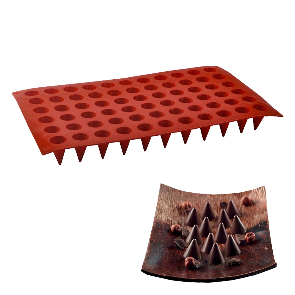 66-Cells Cone Chocolate Baking - đánh giá và giá Silicone Cake Mold
