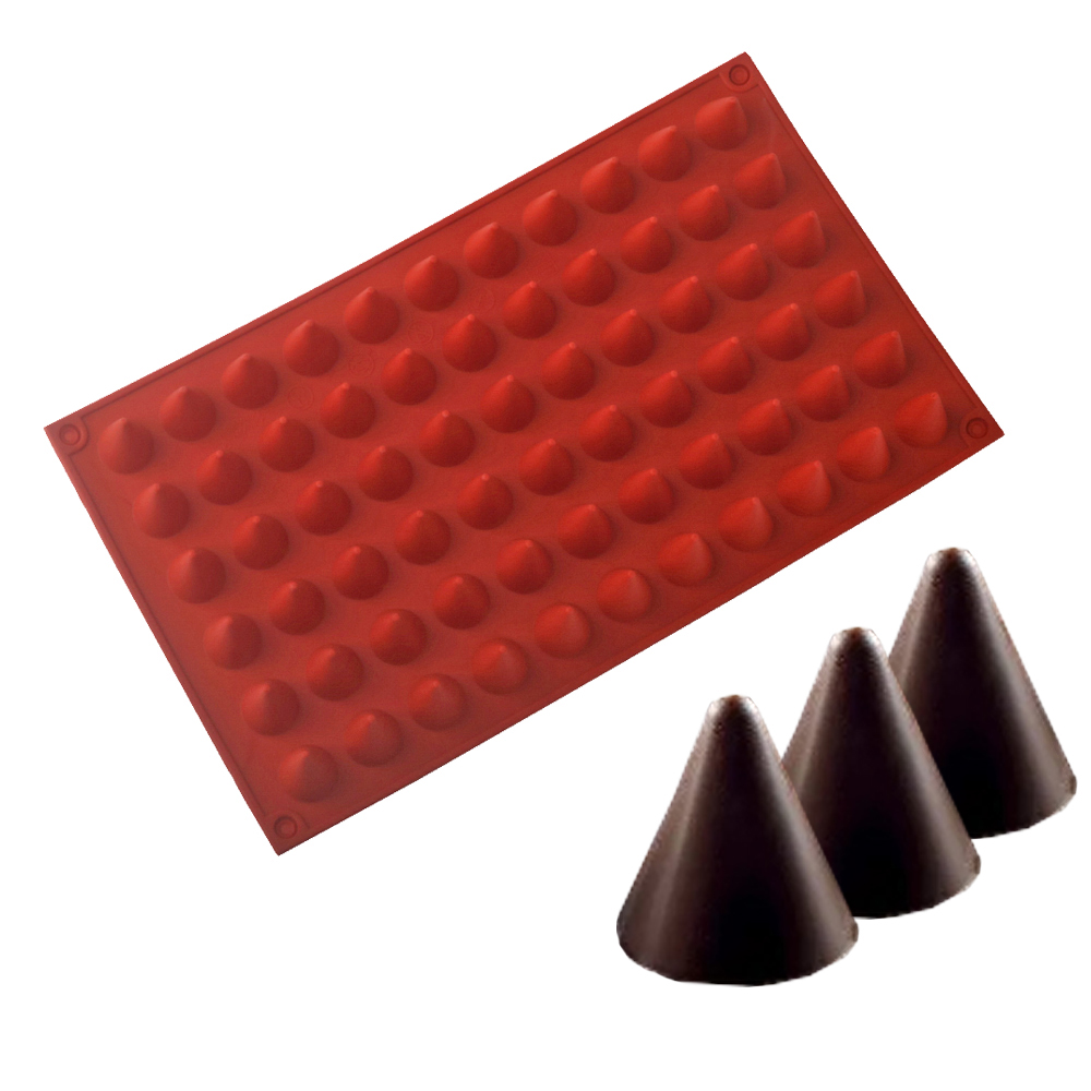 66-Cells Cone Chocolate Baking - đánh giá và giá Silicone Cake Mold