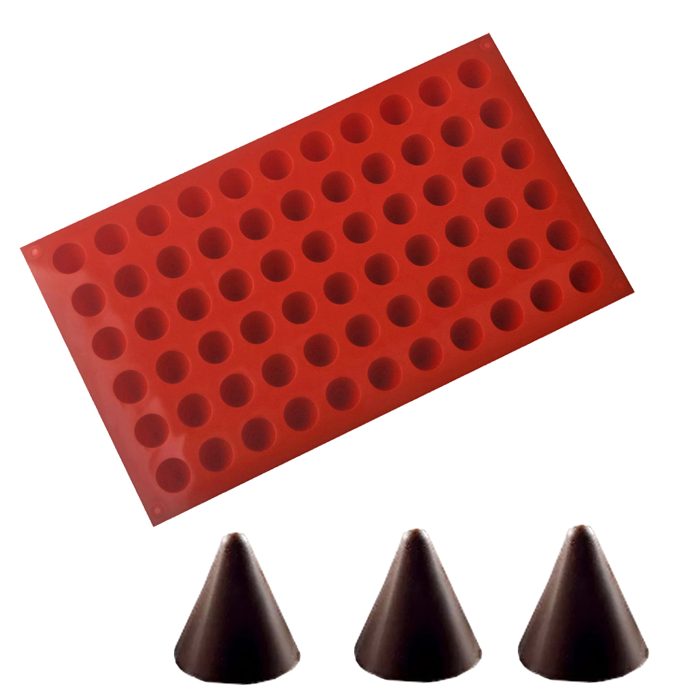 66-Cells Cone Chocolate Baking - đánh giá và giá Silicone Cake Mold