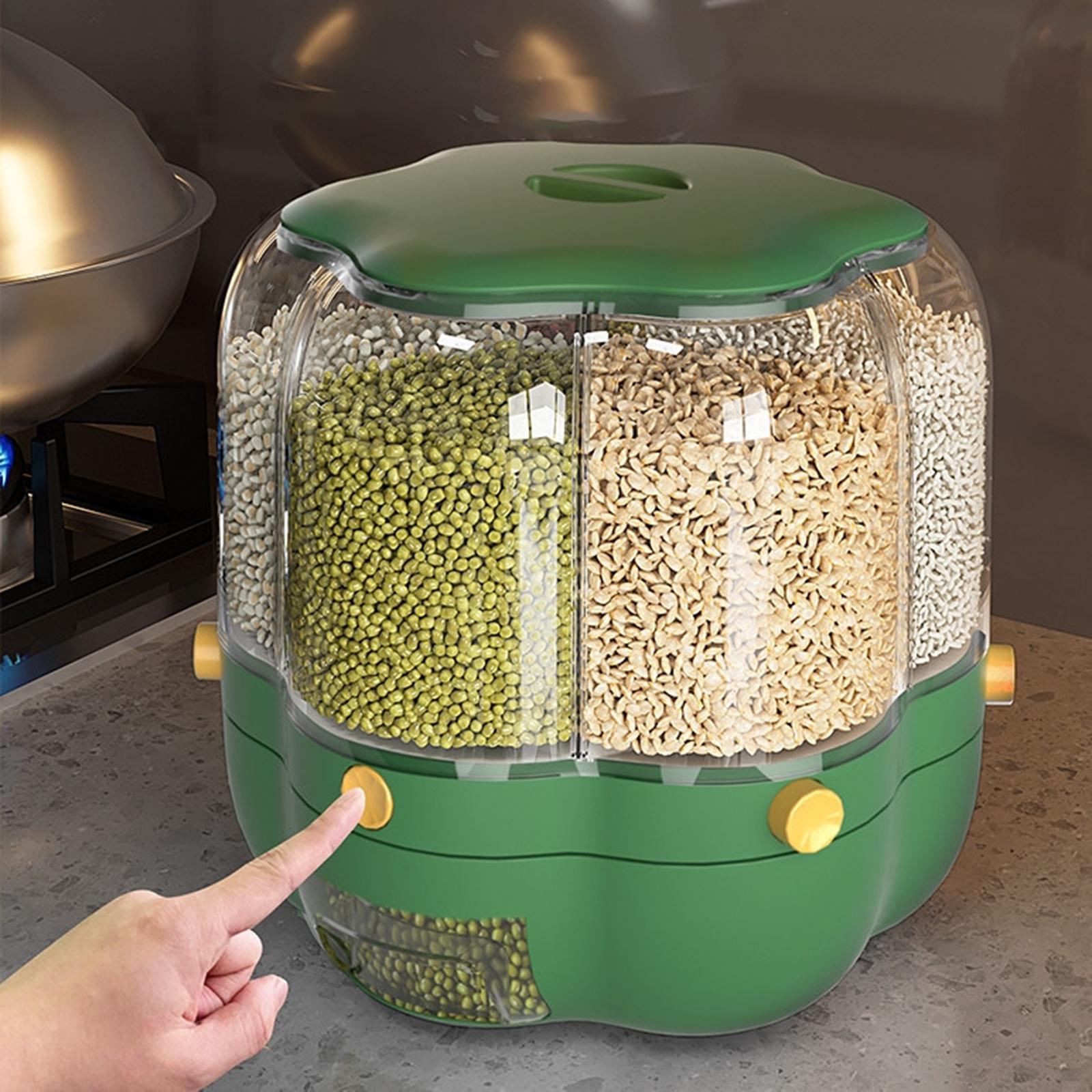Rotating Cereal Dispenser Rice - đánh giá và giá Kitchen Baking Organization
