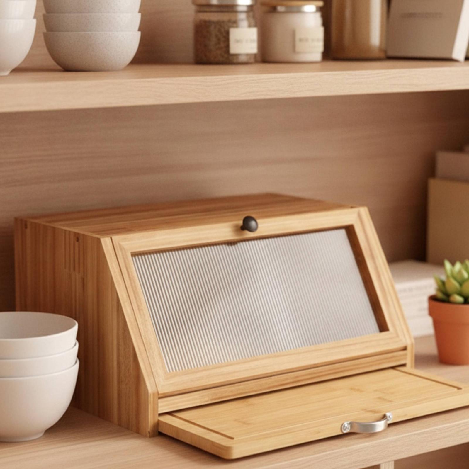 Acrylic Front Bamboo Bread Sto - đánh giá và giá Kitchen Baking Organization