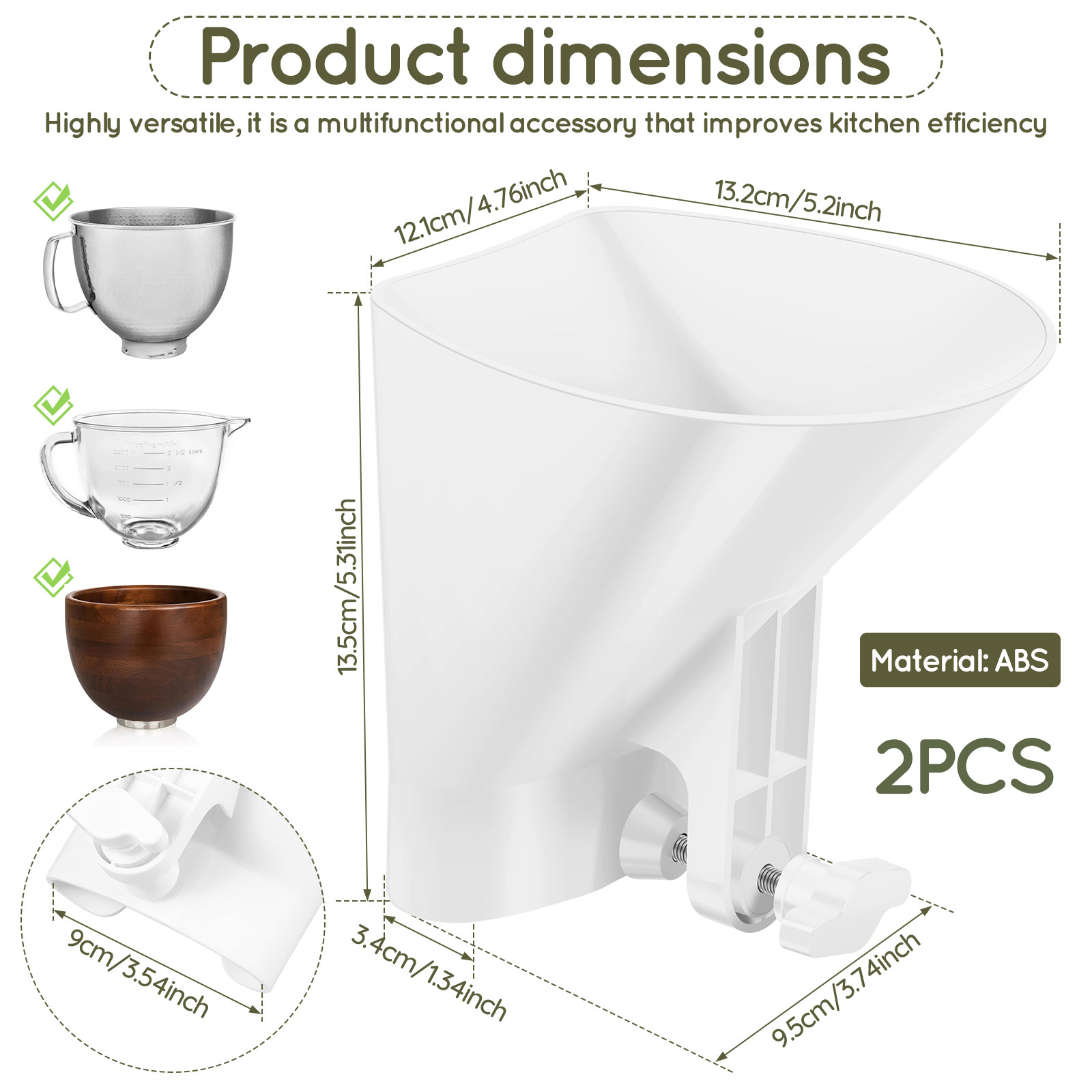 Spill Proof Flour Funnel for 4 - đánh giá và giá Kitchen Aid Baking Mixer