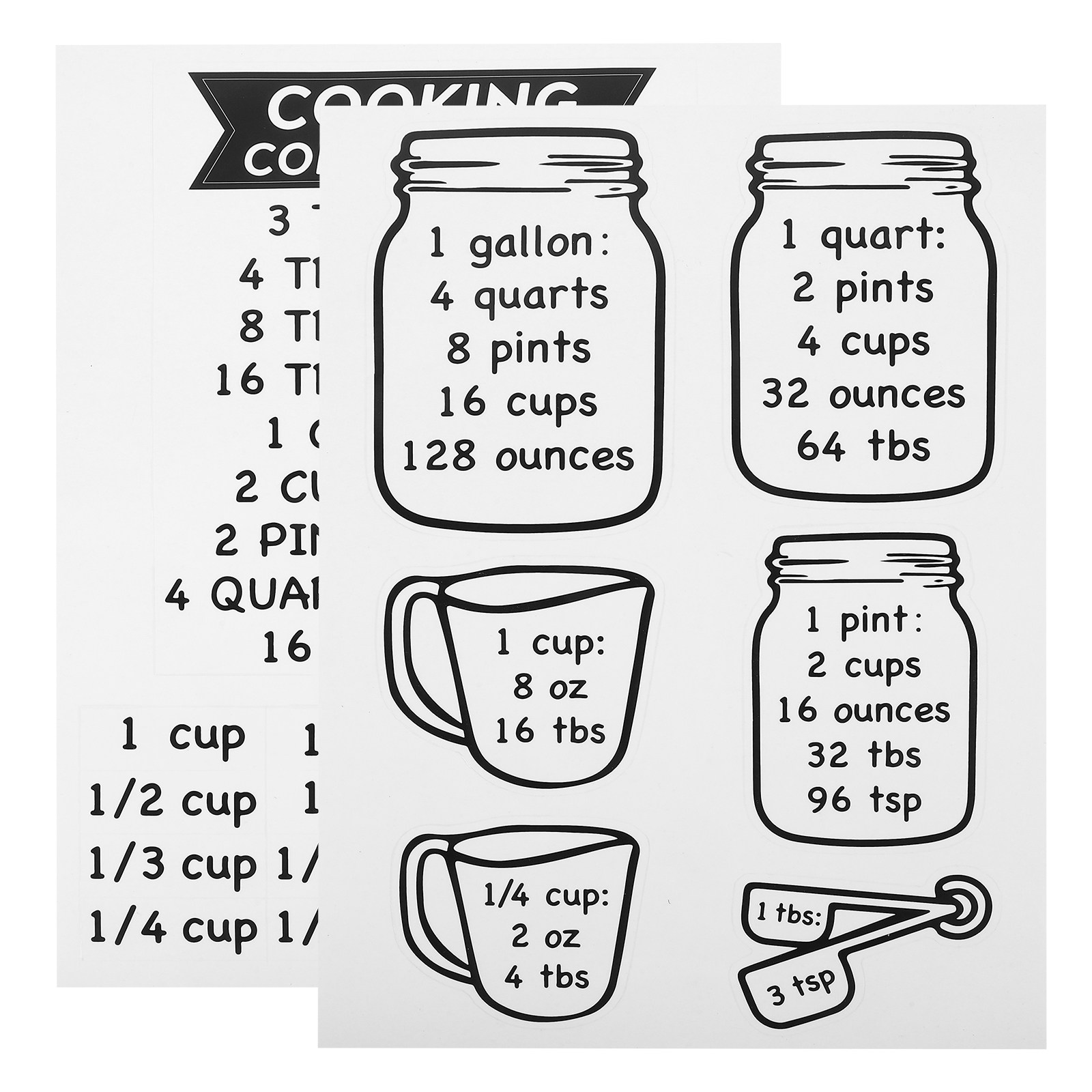 2Pcs Kitchen Measurement Conve - đánh giá và giá Kitchen Baking Conversion Chart