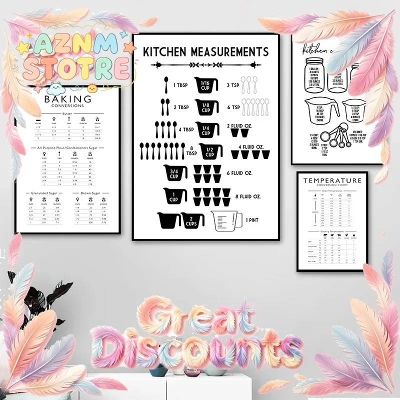 Minimalist Food Kitchen Measur - đánh giá và giá Kitchen Baking Conversion Chart
